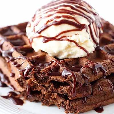 "Ice Cream And Fudge Chocolate Waffle (Belgian Waffle) - Click here to View more details about this Product